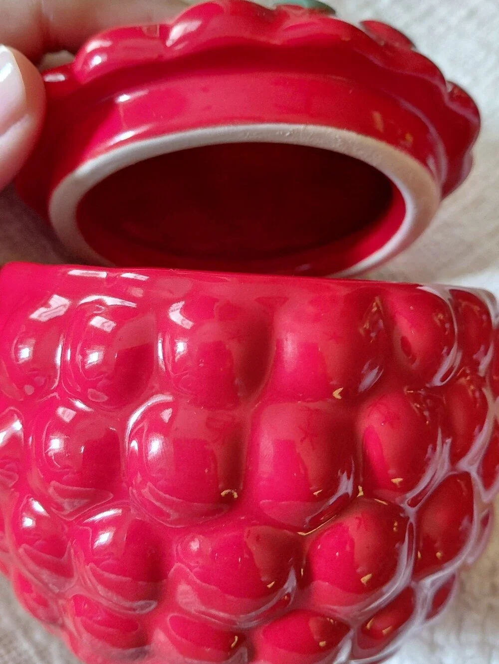 Red Berry Ceramic Small Jar With Lid